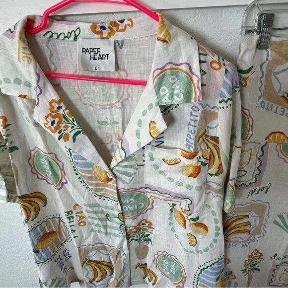 Paper Heart Women's Large Vacation Button-down and Strapless Dress Set - Picture 3 of 10